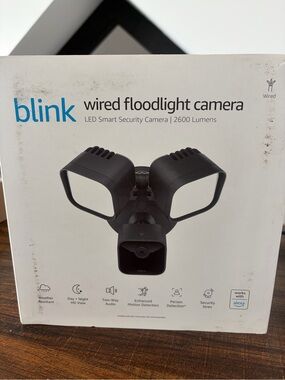 NWT Blink Wired Floodlight Camera LED Smart Security - Blackz set of 3